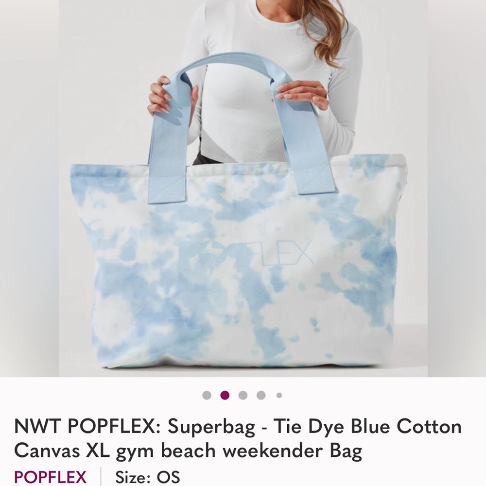 POPFLEX Sky Blue Tie Dye Canvas Bag